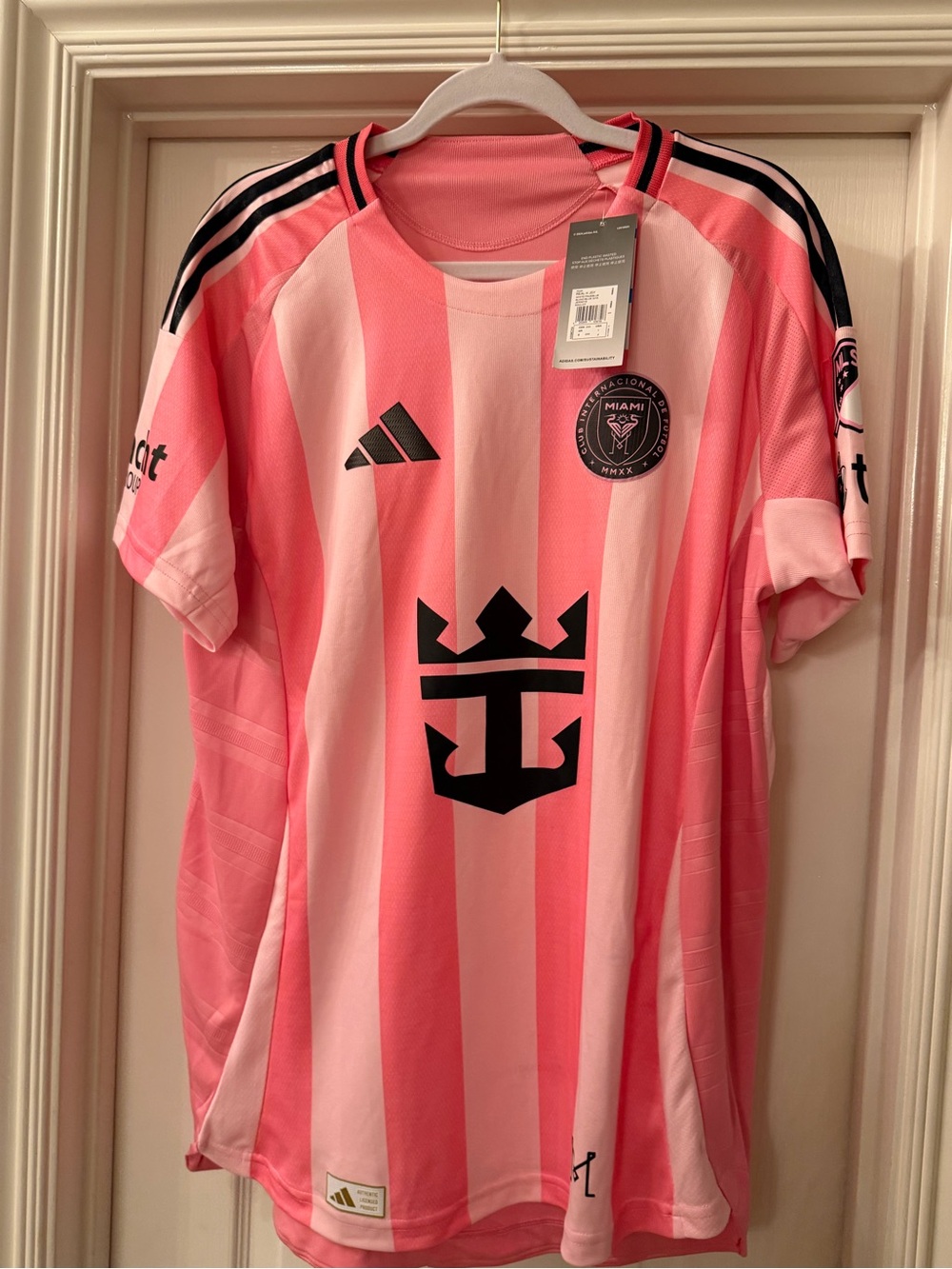adidas Mens or Women (not kids) Inter Miami Striped Soccer Jersey
